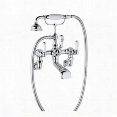 Rohl U.3510l-1-apc Edwardian Exposed Wall Mounted Tub Filler In Polished Chrome Wih Handshower And Lever Handle
