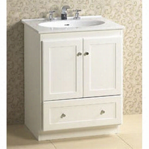 Ronbow 080824-3 Shaker  2 4"" Vanity Cabinet With 2 Wood Doors And Botom Drawer