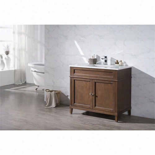 Stufurhome Ty-7615-37-qz Hamilton 37"" Single Sink Bathroom Vanity In Medium Woodd - Vanity Top Included