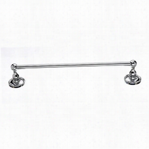 Top Knobs Ed8pce Edwardian Bath 24"" Single Towel Rod With Ribbon Backplats In Polished Chrome