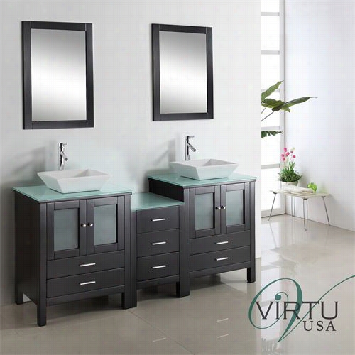 Virtu Usa Md-4472-s-esb Rentfkrd 7z"&qot; Double Si Nk Bathroom Vanity In Espresso - Vanity Top Included