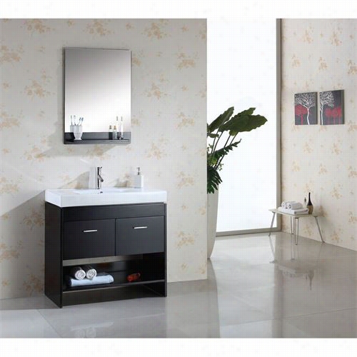 Virtu Usa Ms-555 Gloria 36"" Single Sin Kbathhroom Vanity In Espresso - Vanitu Top Inncludded