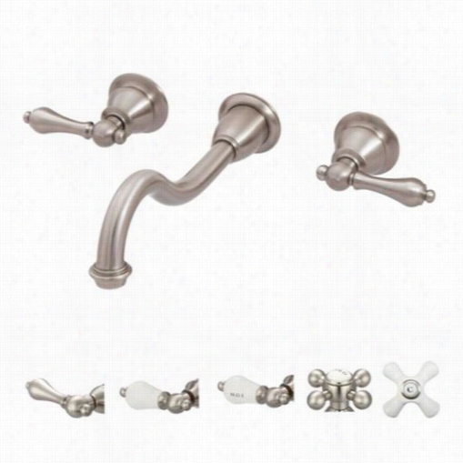 Water Creation F4-0001-02 Elegant Spout Wall Miunt Vessel/lavatory Faucet In Brushed Nickel
