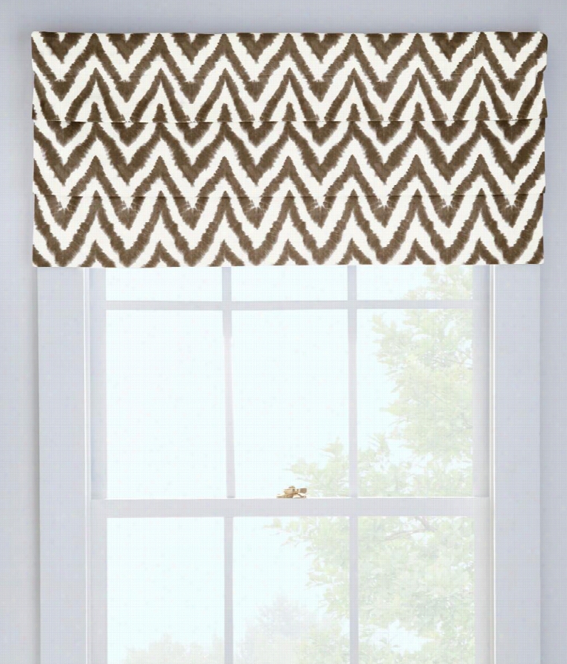 Cooper Chev Ron Lined Faux Roman Shade - Italian Brown - 27"" W