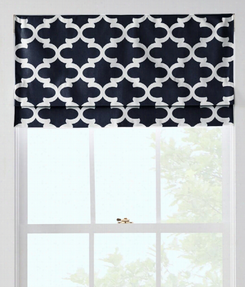 Easton Trellislined Faux Noble Shade - Blue  - 27"" W