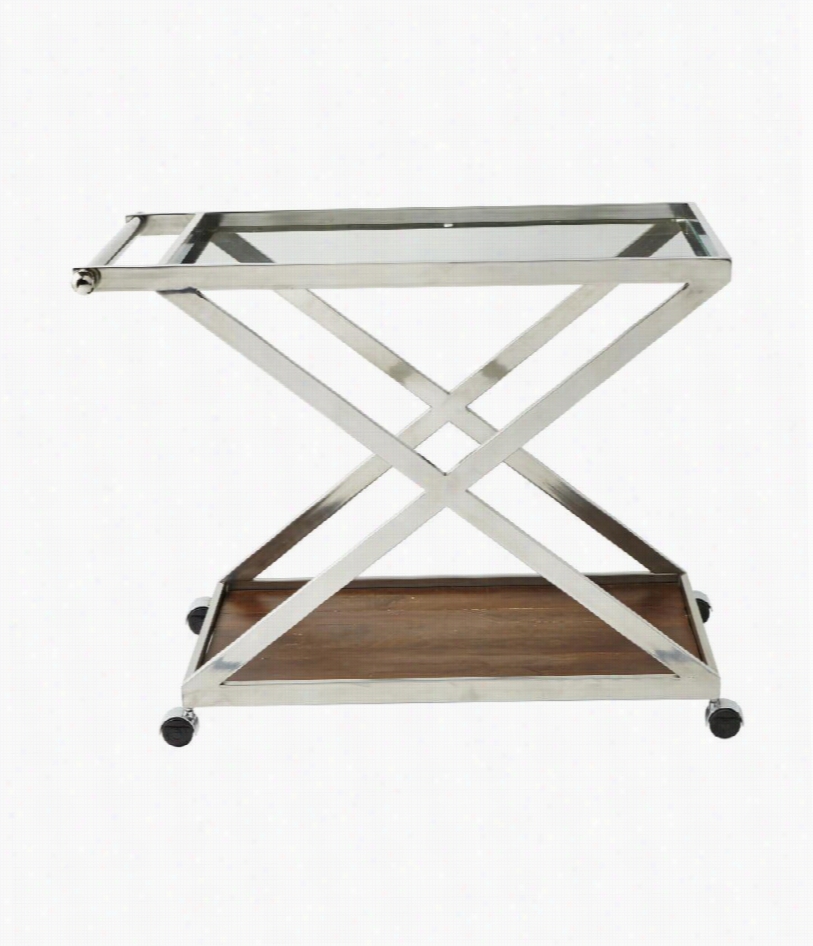 Kips Bay Serving Cart - Stainless Steel