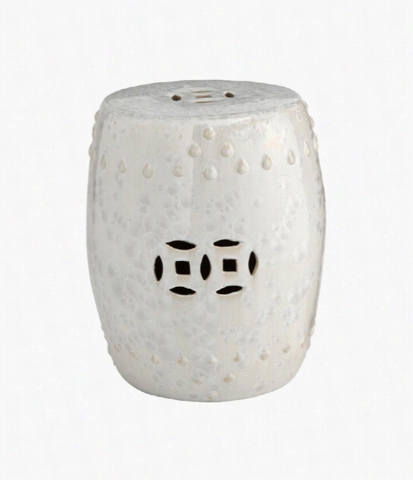 Miramar Porcelain Garden Stool - White