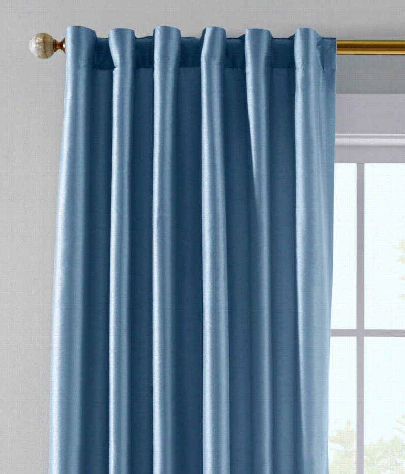 Niles Sikl Blend Lin Ed Backt Ab Curtains Pair - Dusk Blue - 84"" L