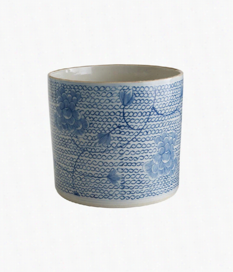 Osaka Por Celain Orchid Pot - Light Blue