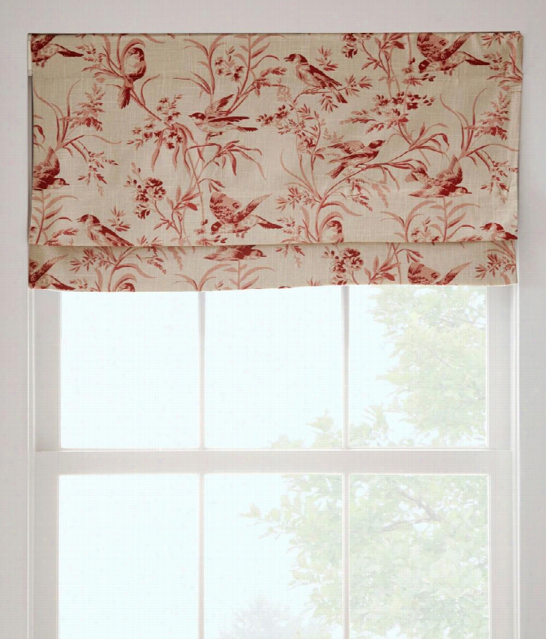 Park Place Toile Lined Faux Roma Shade - Rouge - 27"" W