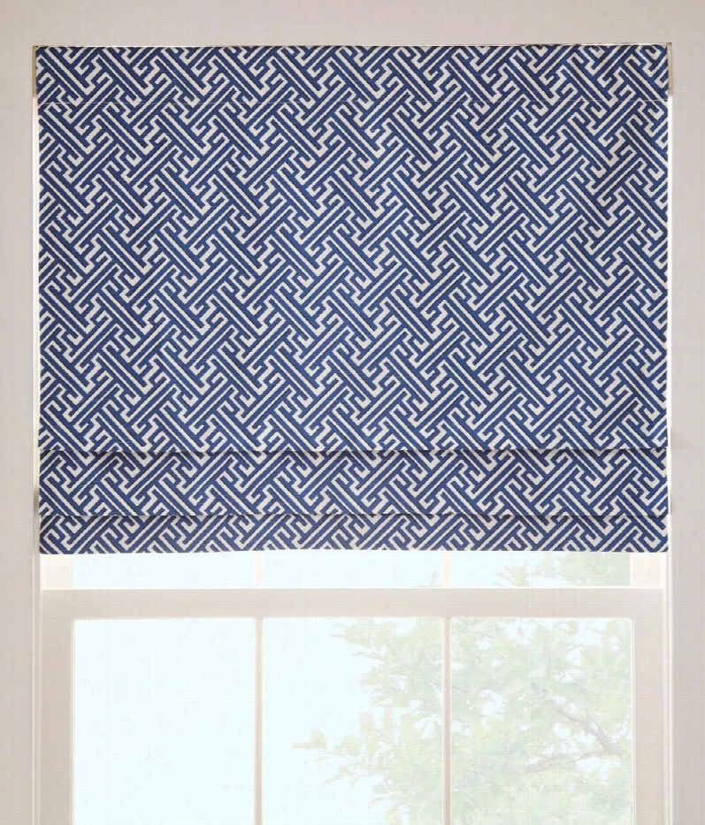 Santorini Lined Faux Roman Shade - Cobalt - 2"" W