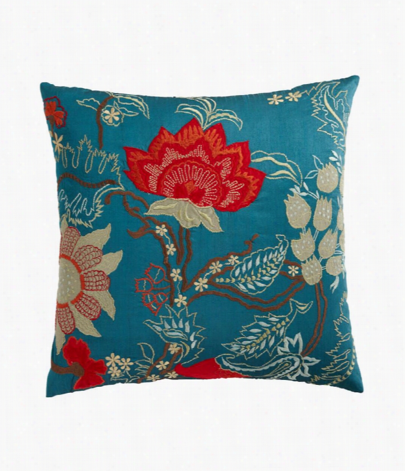 Stockton Embroidered Pillow - Blue - 22"" Square