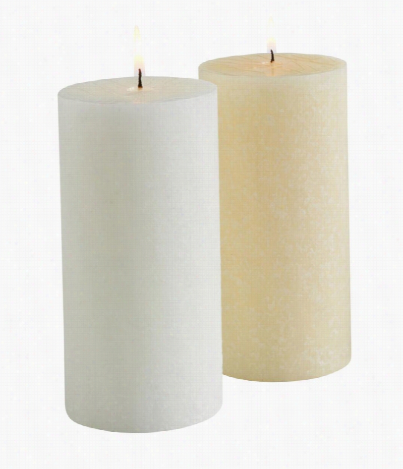 Timbe Rline Pillar Candle - White - 3"" X 3