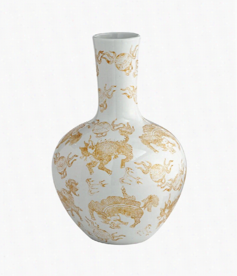 Turin Porcelain Vase - Gold