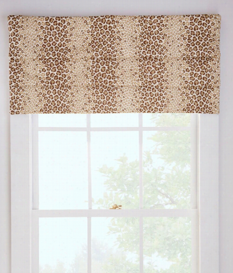 Wild Life Print  Lined Faux Roman Shade - Khaki - 27"" W