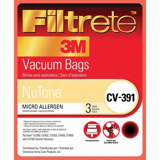 68703 3m Filtrete Nutone Cv-391 Vacuum Bags ( 3-pack)