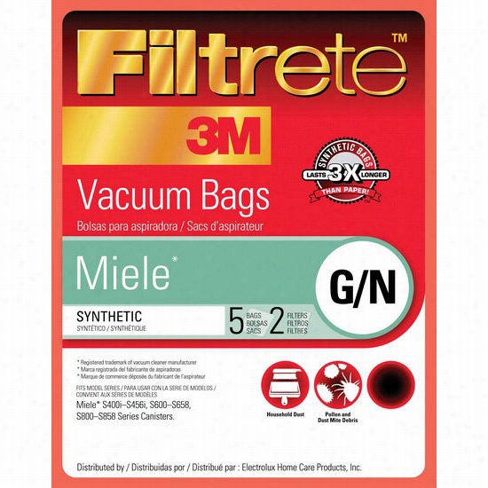 68705 3m Filtrete Miele G/n Vacuum Bags & Filters (5 Bags / 2 Filters)