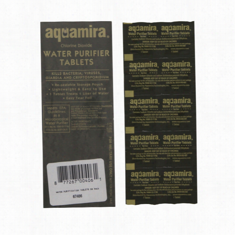 67406 Aquamira Wat Er Purification Tablets (military) (50-pack)