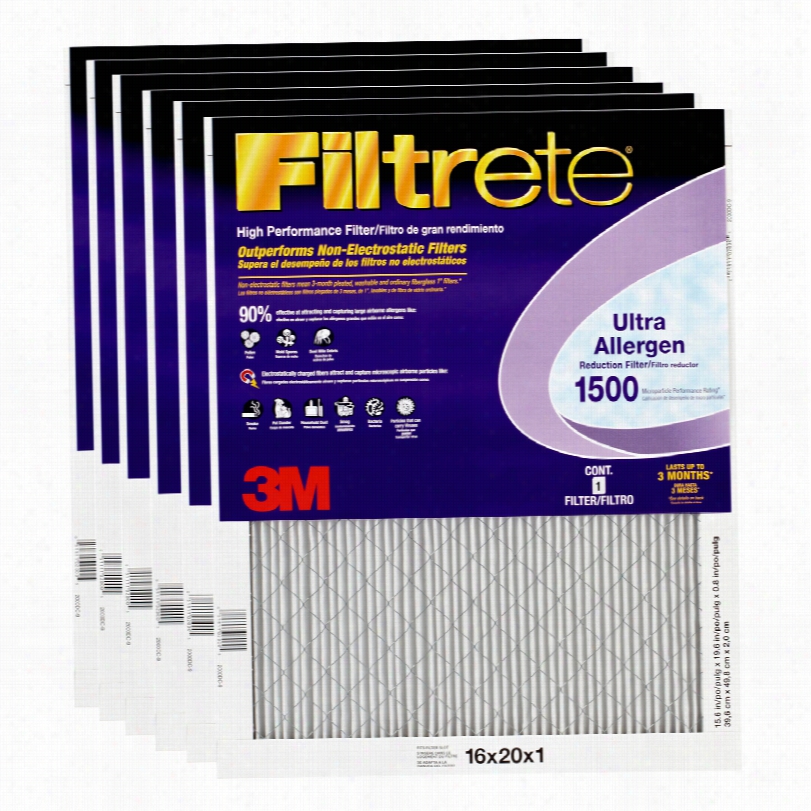 Filtrete 1500 Ultra Allergen Healthy Living Fil Ter - 16x20x 1(6-pack)