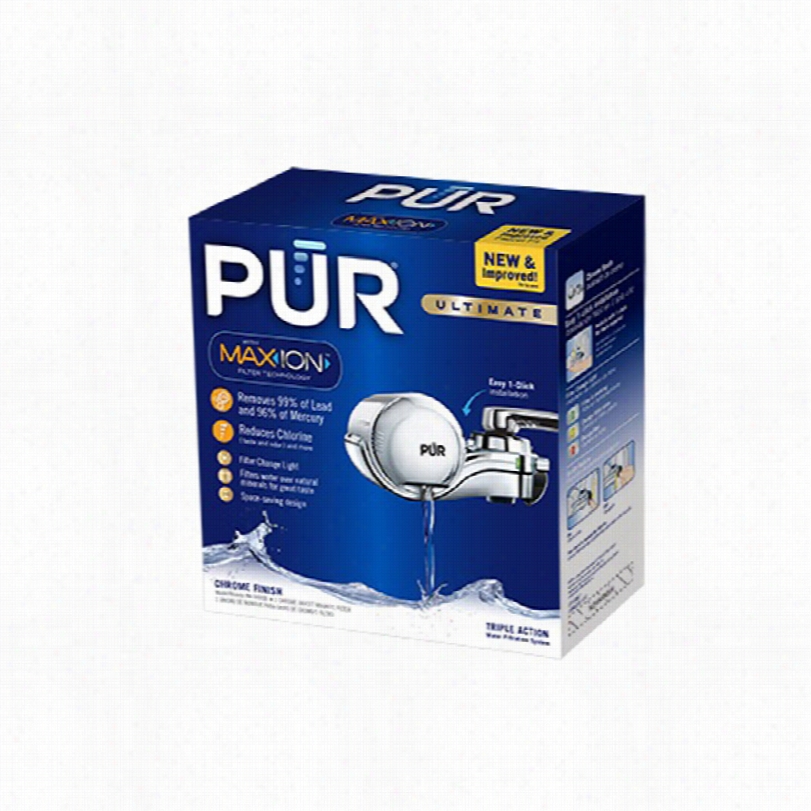 Fm-9400b Pur 3-stage Horizontal Faucet Filter System - Chrom