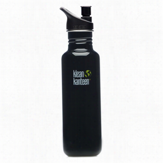 K27ps-be Klean Kanteen 27-ounce Stainless Steel Water Bottlewith Sport-top - Bla Ck Eclipe