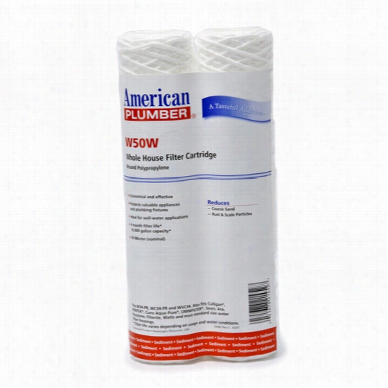 W50w American Plumber Whole  House Sediment Filter  Cartridge (2-pack)