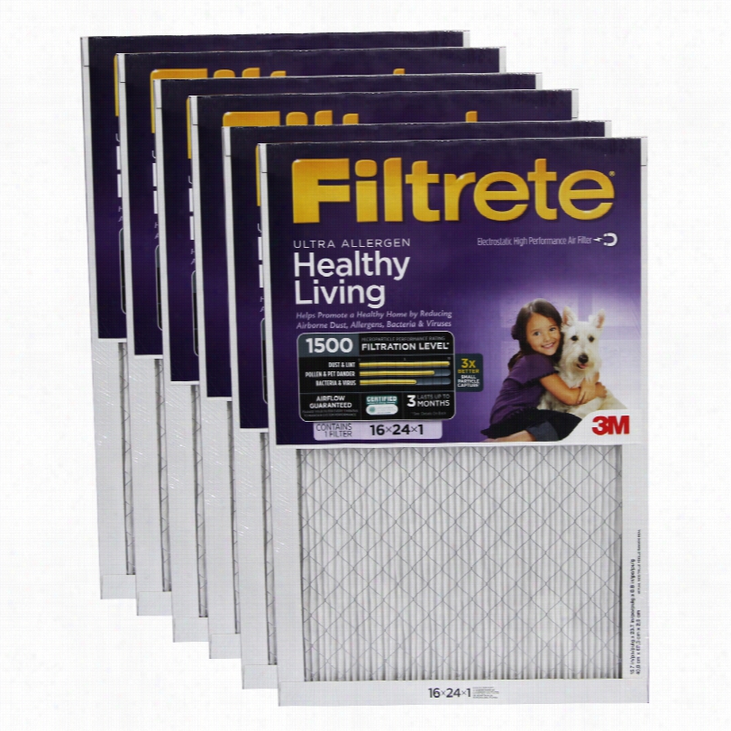 Filtree 1500 Ultra Allergen Healthy Living Filter - 16x24x1 (6-pack)