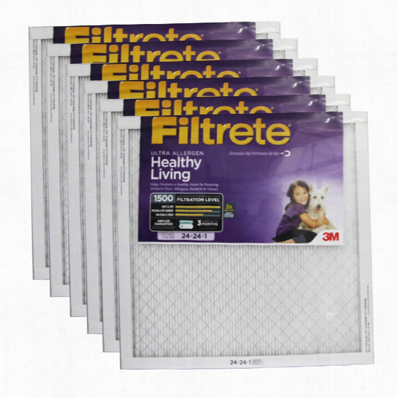 Filtret E1500 Ultrra Allergen Healthy Living Filter - 24x24x1 (6-pack)