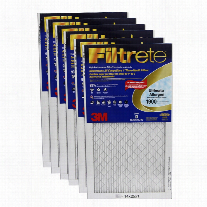 Filtrete 1900 Ultimate Allergen Healthy Living Filter - 14x25x1 (6-pack)