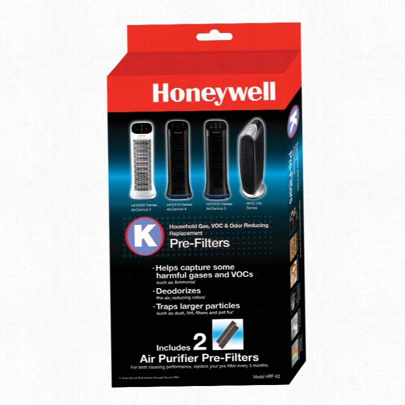 Hrf-k2 Honeywell Household Odor And Gas Reducing Pre-filter (2-pack)