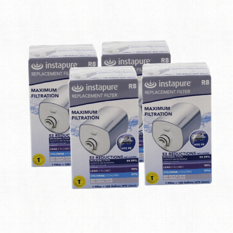 R8 Instapure Ultra  Faucet Fil Ter Replacement Cartridge (4-pack) - Chrome