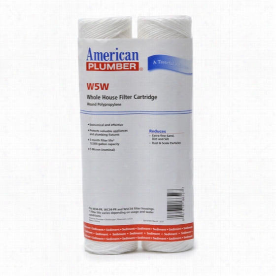 W5w Americ An Plumber Whole Hose Sediment Filtr Cartridge (2-pack)