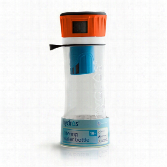 Orange Lid Hydros Side-fill Water Prifier Bottle