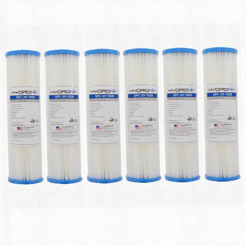 Spc-25-1020 Hydronix Pleated  Sediment Water Filter (6-pack)