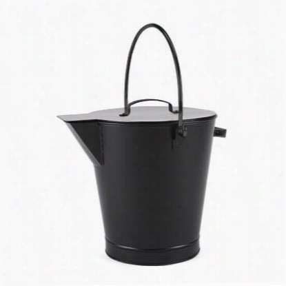 Achla Designs Ash-01 Al L Black Ash Bucket In Black Powder Coated