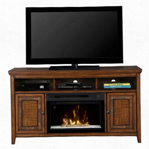 Dimplex Gds25g-1410lb Lynbrook Electric Fireplace Media Conosle In Cinnamon With Acrylic Chill