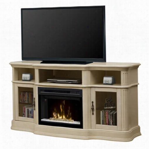 Dimplex Gds25hg-1246p Portobello Electric Fireplace Media Consoe In Parchment With Acrylic  Ice