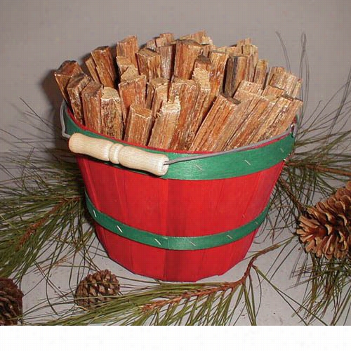 Goods Of The Wo Ods 10255 Fatwood In Red Peck Basket