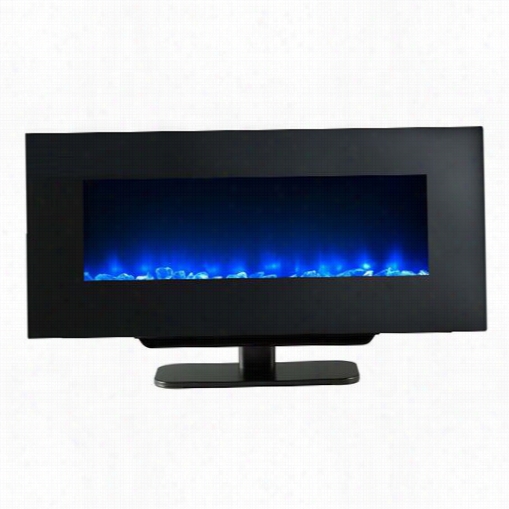 Majestic Sf-wm38-bk 38"" Wall Moun Tlinear Electric Fireplace With Clean,  Flat Face And Fixed Glass