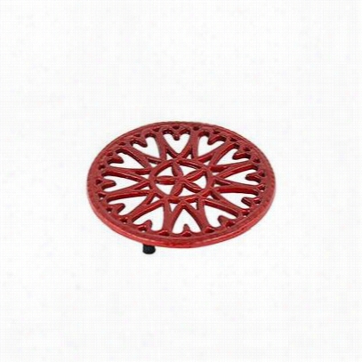 Minuteman C-33r Sunburst Cast Iron Trivet In R Ed