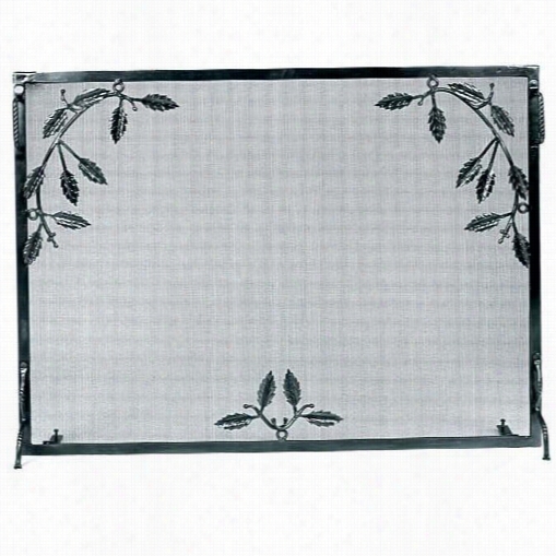 Minuteman G-5433 44"" Weston Fire Screen In Graphite With Leeaf Motif