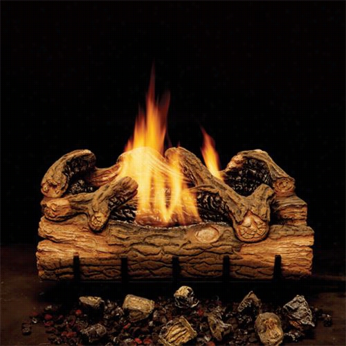Monessen Eyf24-f 24"" Chrred Hickory 4 Piece Fiber Ceramic Multi Log Place With Vent Fre E Burner Assembly