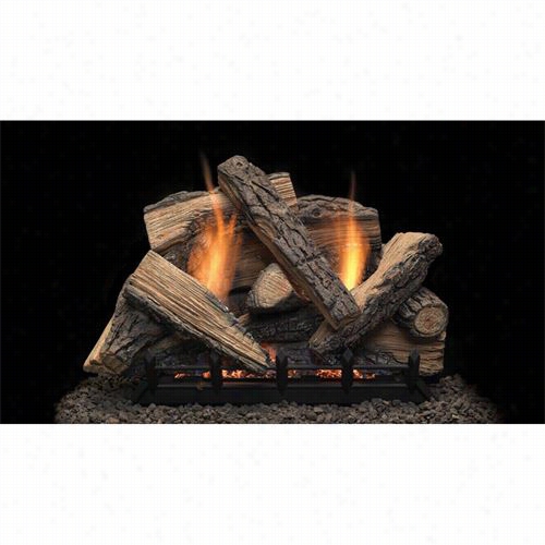 Monessen Sc24-r~nb24 24"" 10 Piece Hard Creek Refractory Log Set With 24"&quo T; 37,000 Btu Blaze Burner