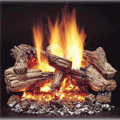 Monessen Vdy30d3r Duzy 6 Piece Refractory Cement Log Set With Vdy30  Vented Burner Assembly