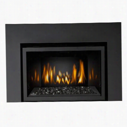 Napoleon Ir3gnsb 24,000 Btu Infrared Basic Firepllace Insert With Night Light, Ribbon Burner, Topaz Crystaline Ember Bed And Porcelain Panels