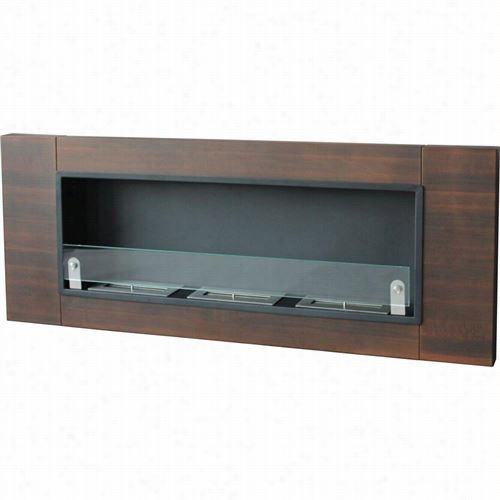 Nu-flame Nf-w4fitt Finestra Tres Wall Moutned Fireplace In Unilluminated Walnut