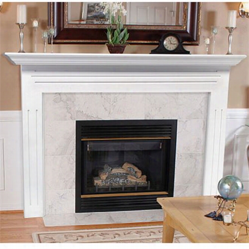 Pearl Mantels 510_48 The Newport Flush Mount Mantel Surround Painted White