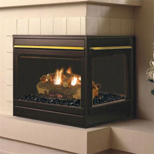 Superior Fireplaes Edvclne-b Elite Black Interior Electronic Ignition Corner Left Direct Vent Fireplace