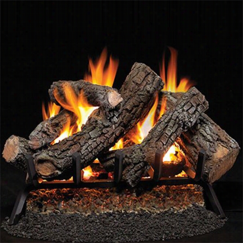 Of Higher Rank Fireplaces Fa24-fvsr24-ga9150a Appalachhian Oak 24"" Vented Gas Log Set With Fm 24"" Single Burner Kit,  1/2&qupt;" Grate And Remote Control Ready Onn/off Safe