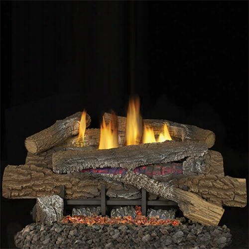 Superior Fireplaaces Lbg81bm-bge18 18&"" Boulder Mountain Log Set With 18&uot;" Ramp Burner, Loose Ember And Electronic Control